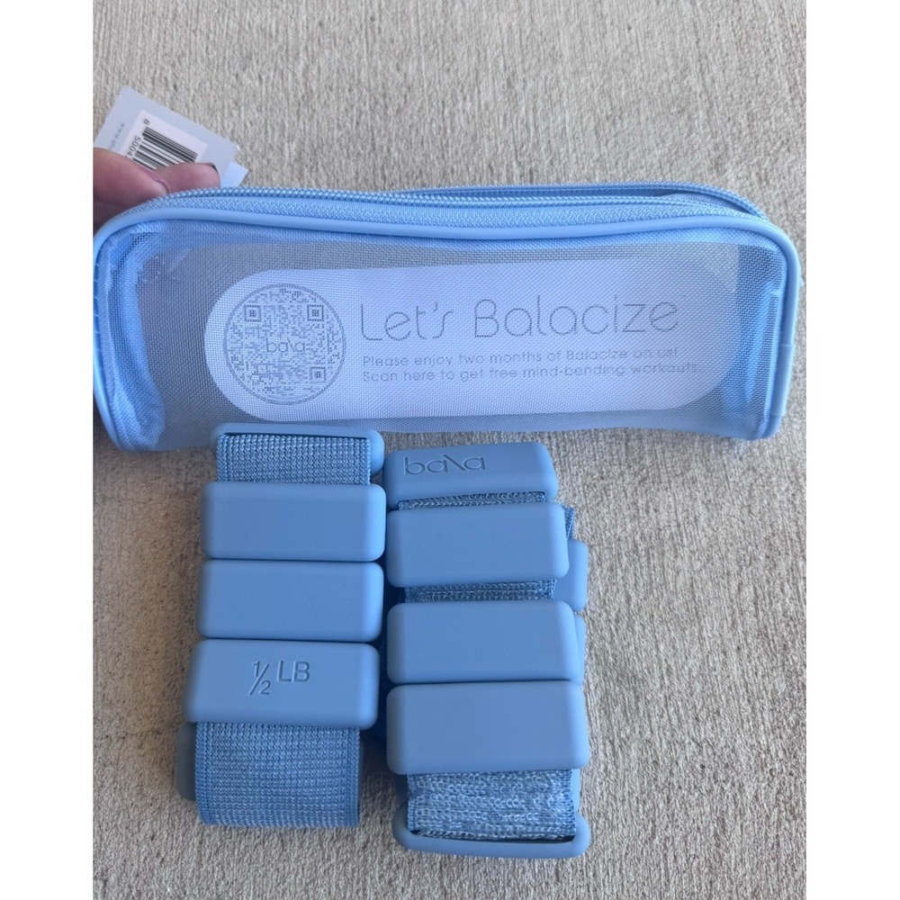 Bala Bangles Wrist & Ankle Weights 1/2 lb Blue Set of 2 w/ Carrying Case